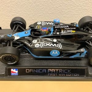 ✒️ Autographed IndyCar Danica Patrick #7 1st Win Die-cast Car in Display Case